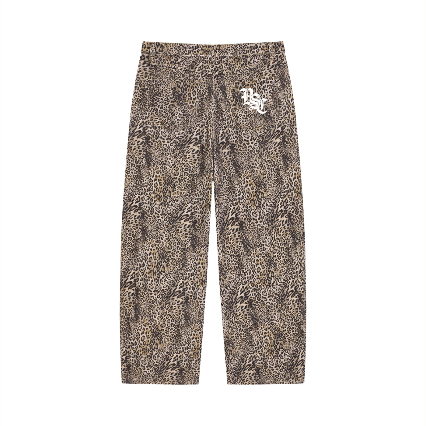 BSC Vintage Wash Leopard Wide Leg Jeans