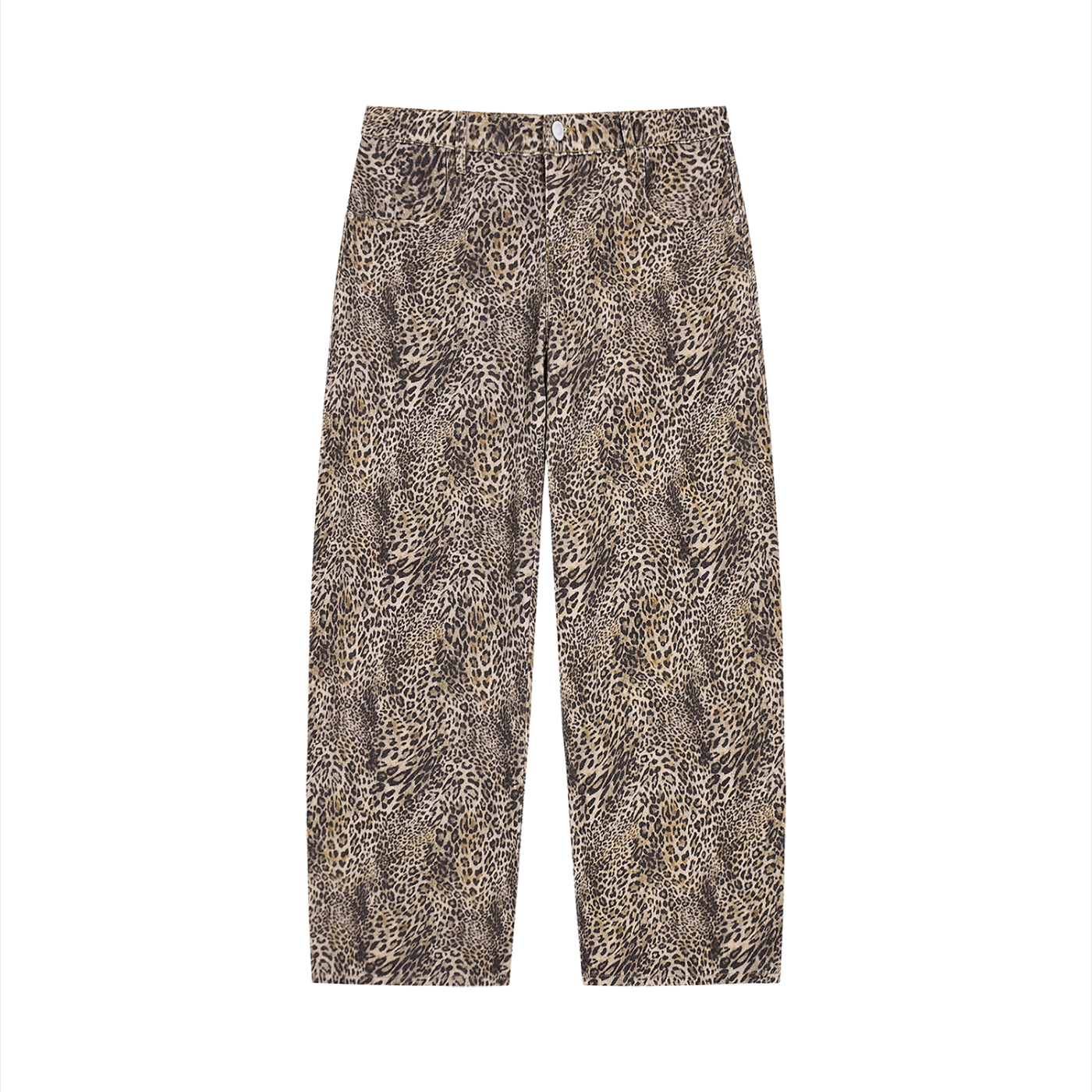 BSC Vintage Wash Leopard Wide Leg Jeans
