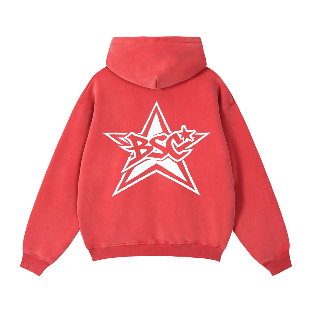Red Star Zip boxy Hoodie
